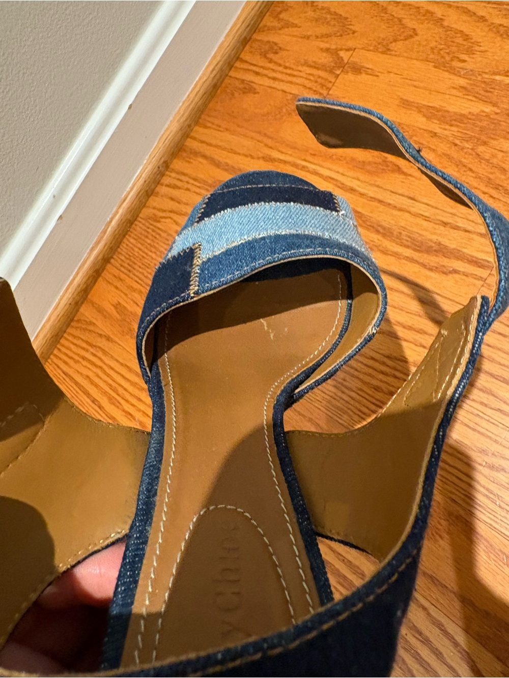 See by Chloé Denim Patchwork Block Heel Platform Sandals Sz 39 * - Picture 14 of 14